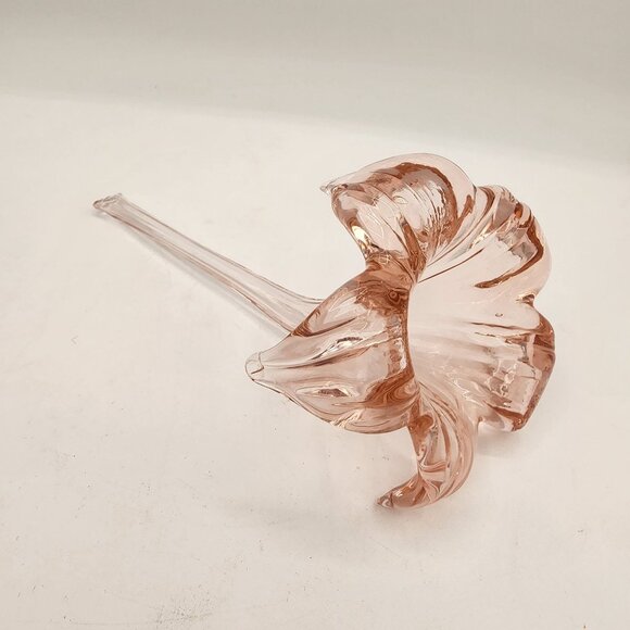 Vintage 1960’s Pink Iridescent Lily Blown Art Glass By Langsam-Billig,  Taiwan - Picture 2 of 6